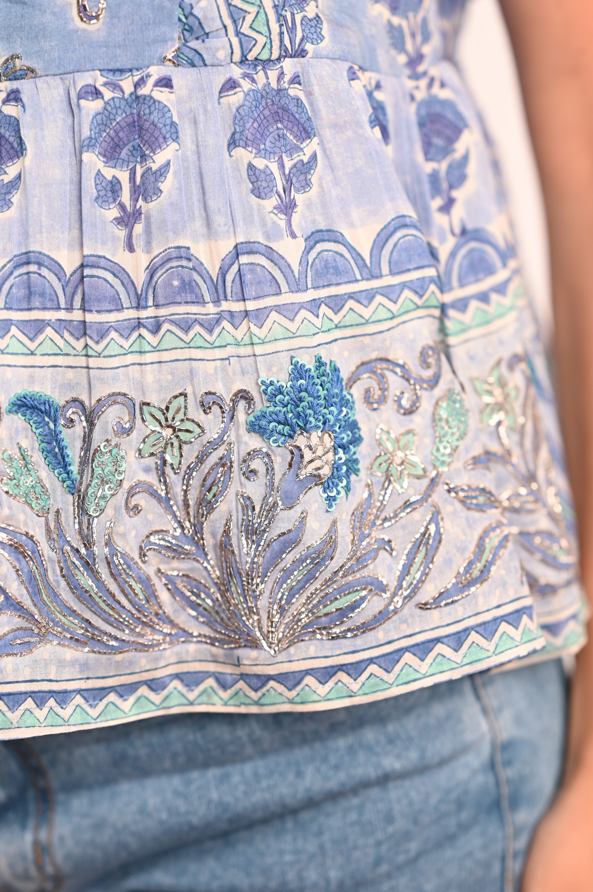 Embroidered Lyric Top